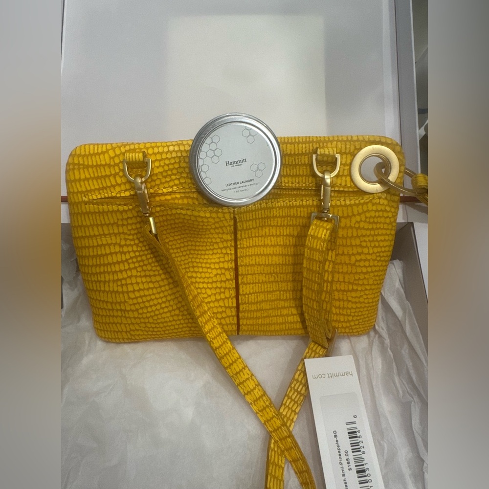 Hammitt Yellow Textured Crossbody Bag with Metallic Accents - Picture 4 of 4